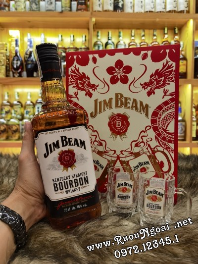 Rượu Jim Beam White Hộp Quà 2024